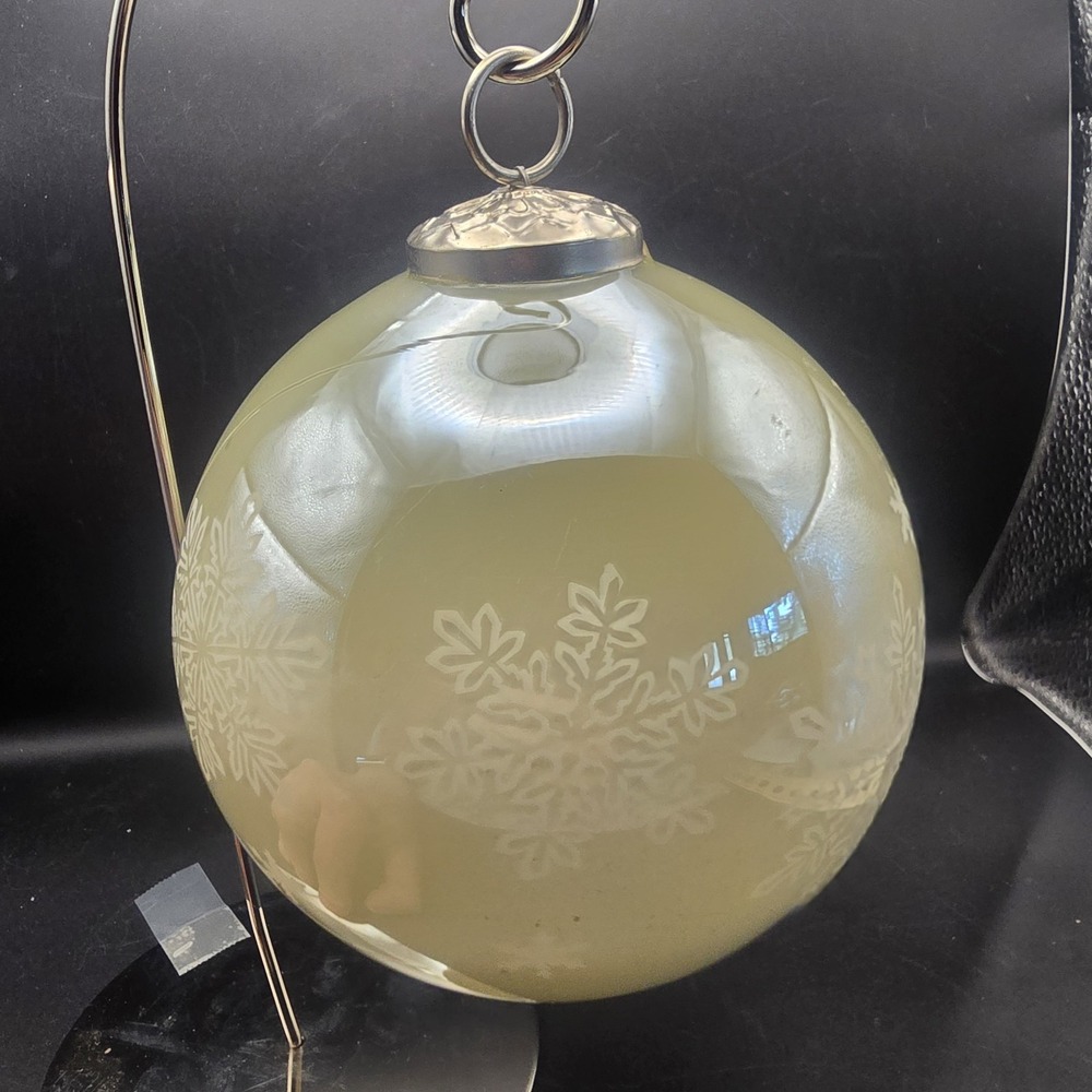 Blessings Unlimited Glass Christmas Ornament Ball Peace On Earth Large 5" India